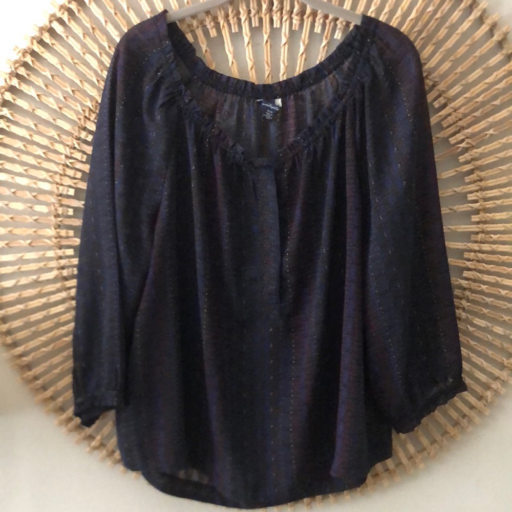 American eagle outfitters sheer peasant blouse